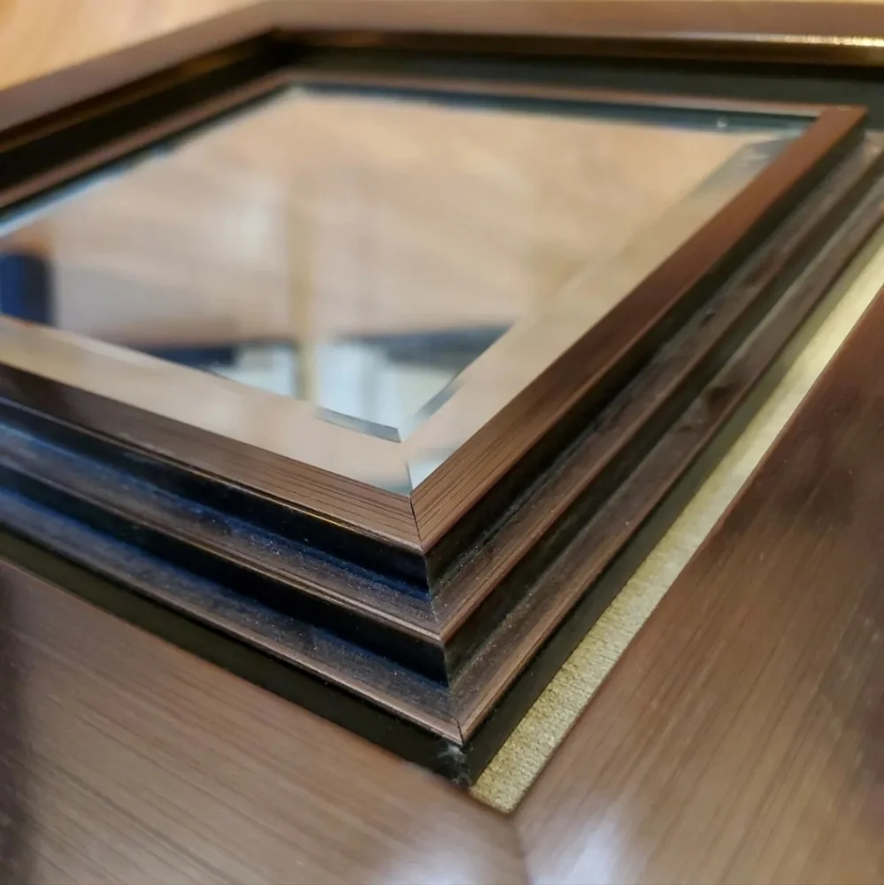 Fancy Framed Wall Mirror 12x12 Hanging. Can be hung as Square or Diamond.